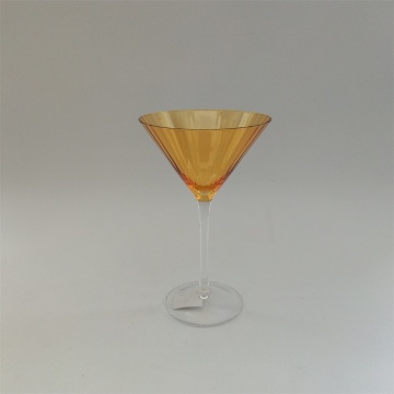 Amber color ribbed glass drinkwares set whosale