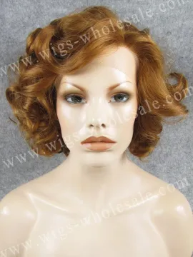 Hot Sale Short Wavy Honey Blonde Wig Synthetic Lace Front Wig