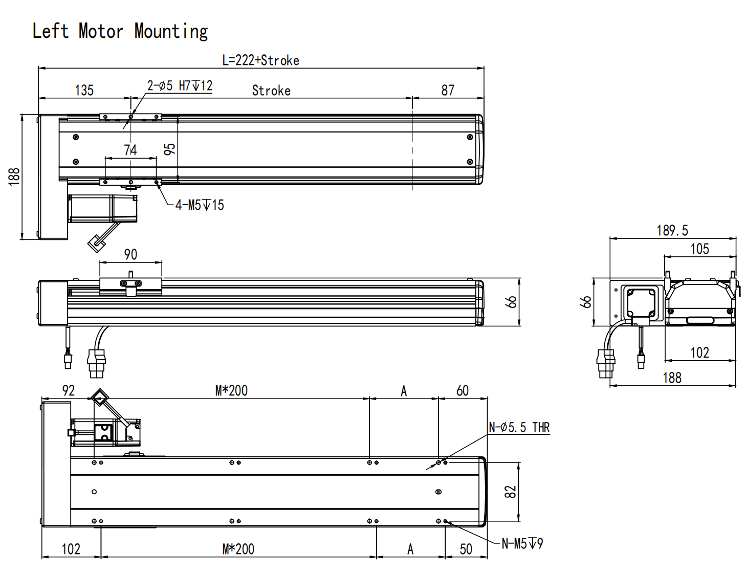 500mm Linear Module Left Mounting