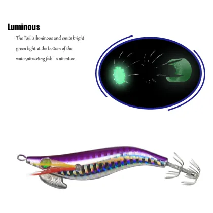 Yozuri Mold Wooden Bait Shrimp EGI Squid Jig 0.25oz/10cm Hard Bait Lure