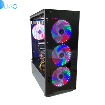 Dunao New ATX PC Case with Tempered Glass, RGB Fan, Gaming Computer Cases Towers