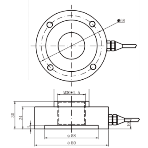 Through Hole Compression Force Bolt Button Load Cell