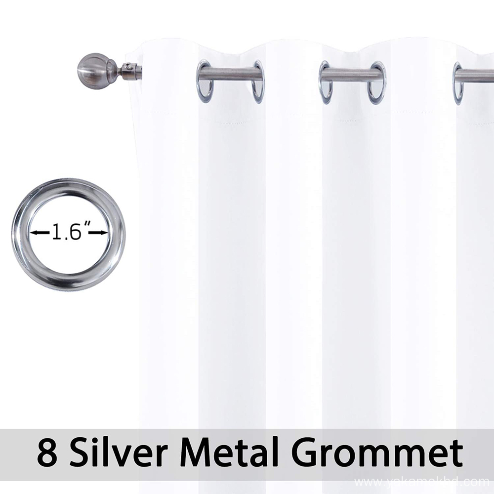 Pure White Blackout Curtains 63 Inch Long