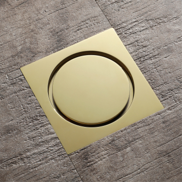 HIDEEP Bath room Fittings Gold-plated Linear Shower Pure Brass Bathroom Floor Drain