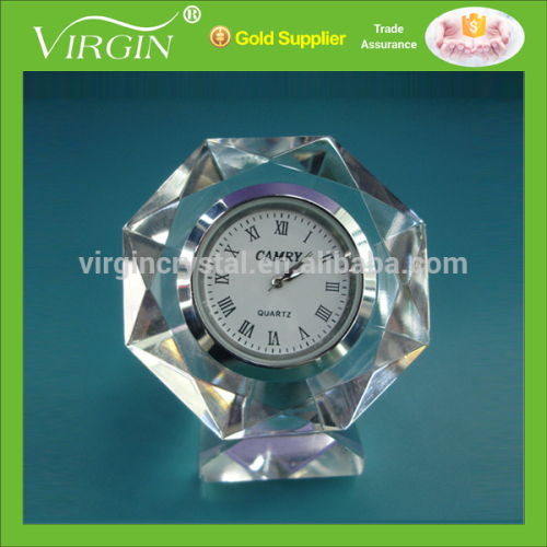Cheap Clear Crystal Flower Clock With Crystal Clock For Home Decor