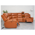 Kulit Tamu Kulit Electric Corner Recliner Sofa Set