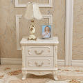 White Retro Wood Two Drawers Nightstands