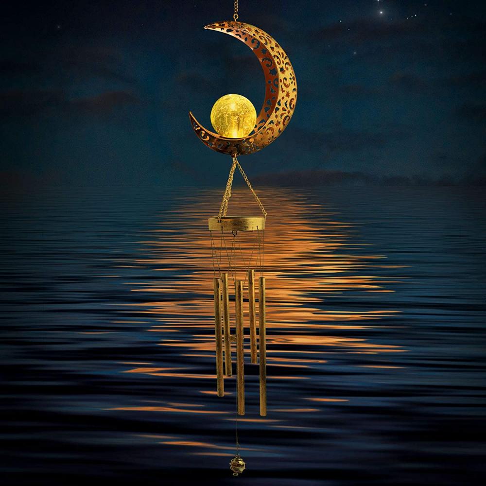 Solar Moon Wind Chimes al aire libre