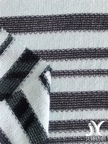 Polyester Rayon Stripe Sweater Knitting Cardigns Fabric