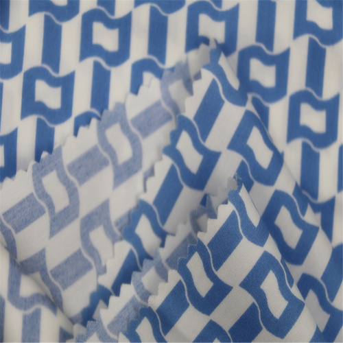 Lake Blue Printed Cotton Poplin Fabric