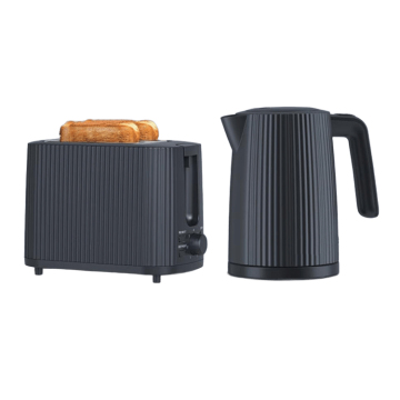 Vereinigen Sie Ihre Küche mit hochwertiger Qualität: den All-in-One-3-in-1-Mattschwarzen-Elektrokessel und Toaster-Set
