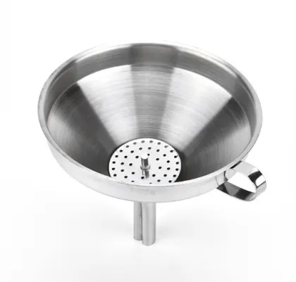 Stainless steel funnel with removable strainer funnel