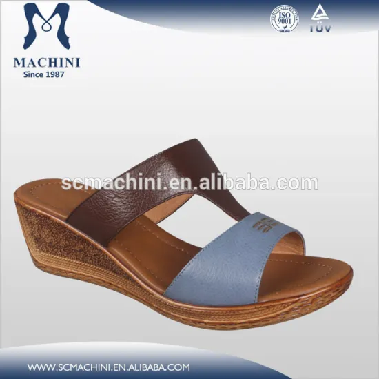 Beach nude leather open toe slipper