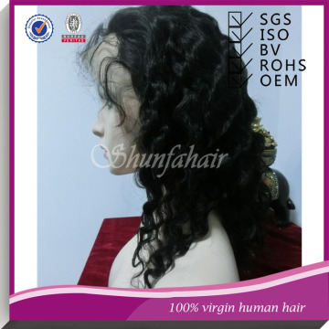 The beautiful curly wig for black women,virgin brazilian hair wig,long black hair wig