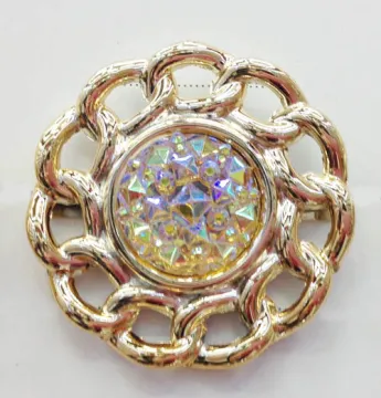 Resin Stone Centered Metallic Plastic Shoe Flower