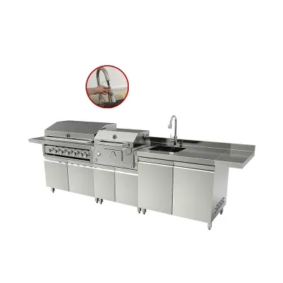 Factory Price Easily Cleaned 304 Stainless Propane Gas Grill Charcoal Kitchen Cabinet