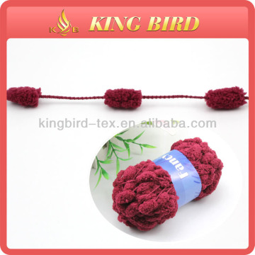 china pom-pom fancy yarn for scarf