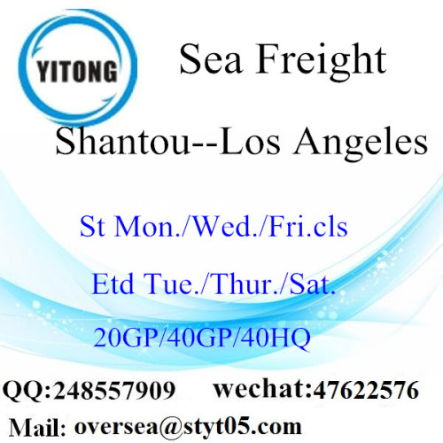 Transporte marítimo de frete do porto de Shantou a Los Angeles