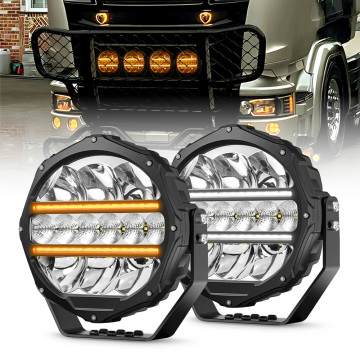 9 Inch Round LED Work Lamp with DRL for Scania - Automotive Semi Truck Off Road Bumper Hid Spotlight