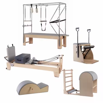 Multi-Functional Oak Wood Yoga Pilates Reformer Workouts for Gym Use
