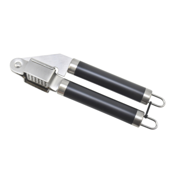 Manual Garlic Press with Black Soft Touch Double TPR Handle - Kitchen Helper