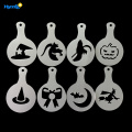 Set of 8pcs Plastic Halloween Coffee Cupcake Stencils