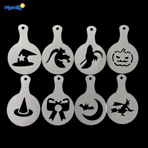 Set di 8 pezzi di stencil per cupcake in plastica per Halloween