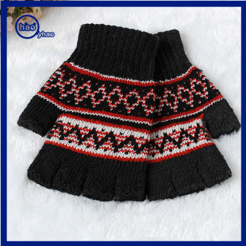 Yhao Simple Jacquard Fingerless gloves multiply colors