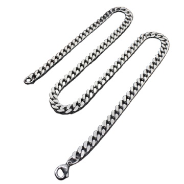 5/6.5/9.9mm Wide Hip Hop Korean Cuban Link Silver Chain Stainless Steel Necklace