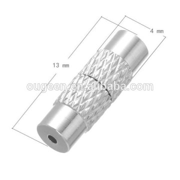 13*4mm Rhodium Plated tube shape copper bracelet magnetic clasp