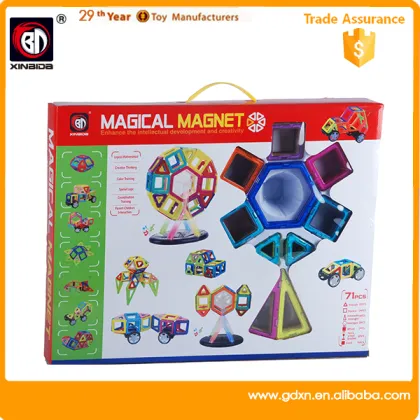 Hot sell educational toys playmags magnetic block 71 PCS