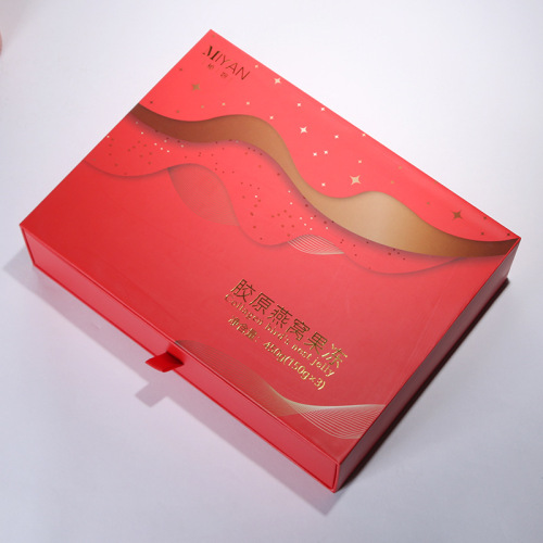 Printed Red Cardboard Drawer Slide Tea Bag Packaging