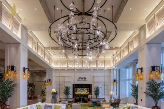 Luxury white large chandelier ceiling lamps in hall