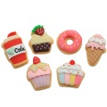 Lindo helado Donut Cup Cake Chocolate Resina Beads Flatback Cabochon Charms Material Niños Joyería para el cabello