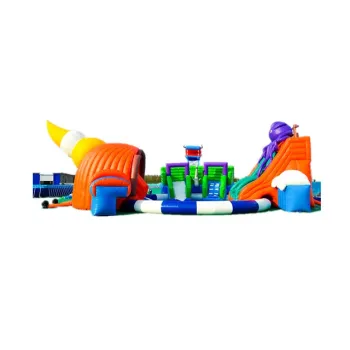 Inflatable Water Park: 35m Diameter Mobile Oasis with Slide and Octopus Pool for All Ages