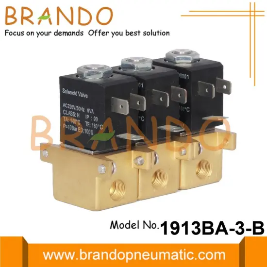Multiple 3 Group Water Air Brass Solenoid Valve
