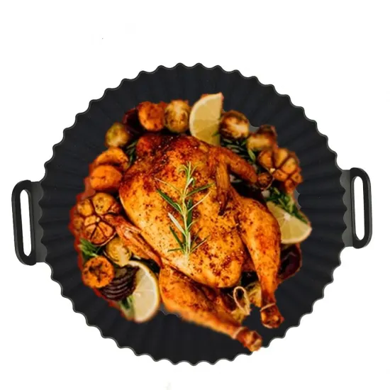 8 Inch Food Grade Silicone Air Fryer Liner for Baking Pizza and Chicken