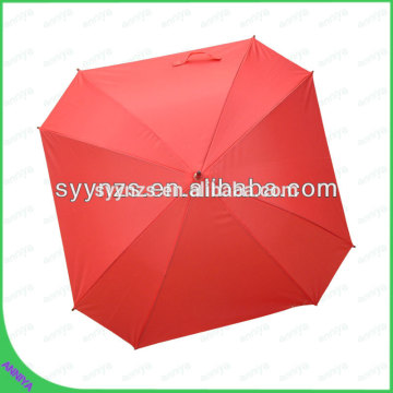 china high end pretty Red color square Wooden curved handle auto open straight umbrella for wedding