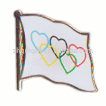 Metal national country olympia heart flag pin