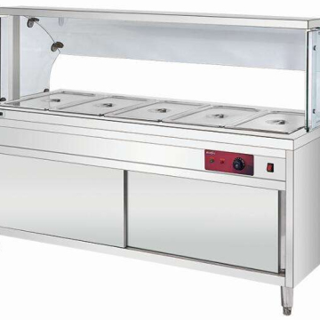 Stainless Steel Food Container with Glass Lid for Heating Lunch at Fast Food Counters