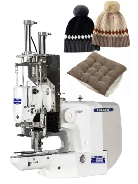 Pom-Poms Attaching Bartacking Sewing Machine for Beanie Hats