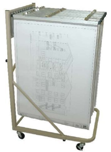 Vertical Office File Hanging Mobile Rack Newspaper Stand