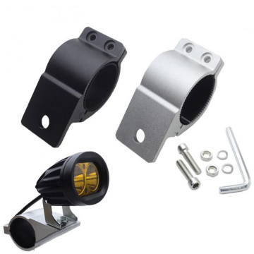 Czarny i srebrny aluminiowy zacisk 76-81 mm Okrągły wspornik montażowy do motocykla motocyklowego