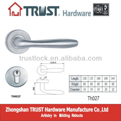 TH027:Stainless Steel Hollow Lever Door Handle with Escutcheon