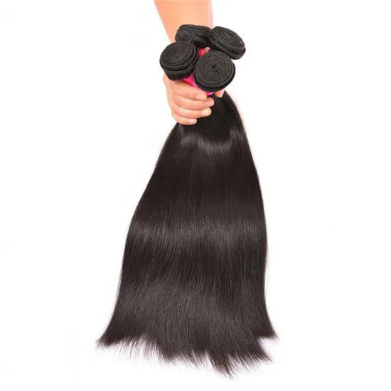 Peruvian virgin human hair bundles , 100% Unprocessed Raw Virgin cuticle aligned hair weave with lace closure