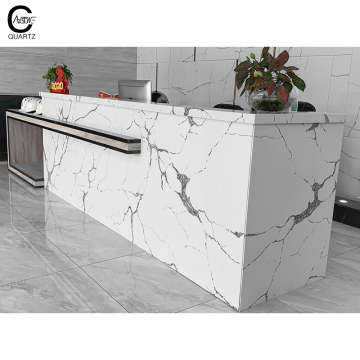 Invisible Calacatta White Quartz Stone Slabs for Kitchen and Bathroom