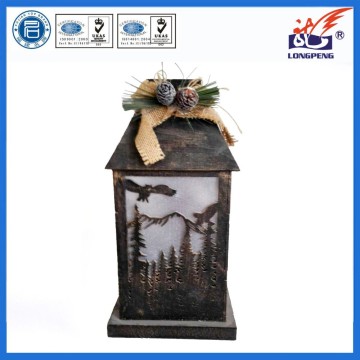 2015 Best Seller European Style Wooden LED Lighted Decrative Lantern for Holiday Decoration