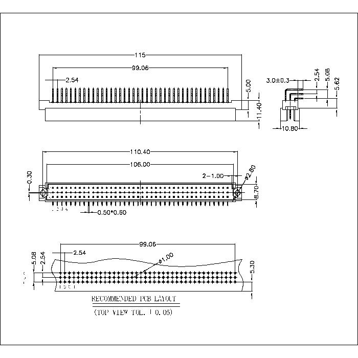 DMR-120-AJX-502 DIN 41612 Right Angle Plug Type R Connectors 120 Positions