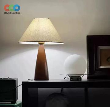 Luxurious Retro E27 Bulb Wood Lamppost Table Lamp for Bedroom and Living Room