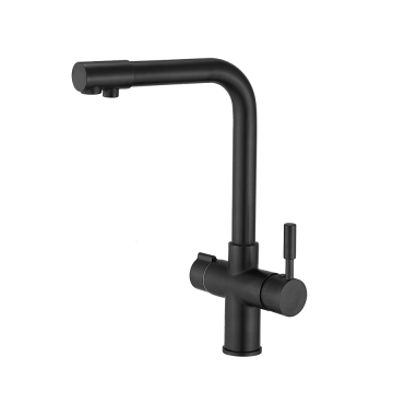 Hot Sale Matte Black Brass 3 Way Sink Taps for Kitchen with Drinking Faucet